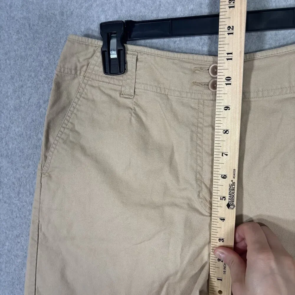 Talbots Shorts 10 Tan Khaki Chino Stretch Pockets Academia‎ Granny GORP 7 Inseam
